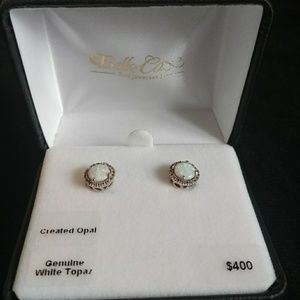 Opal Earrings. White gold posts